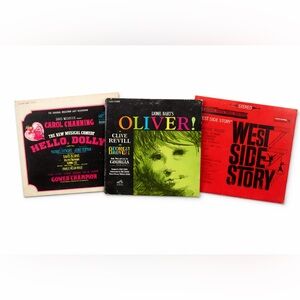 Vintage Broadway Vinyl Bundle Hello Dolly Oliver West Side Story LP Records